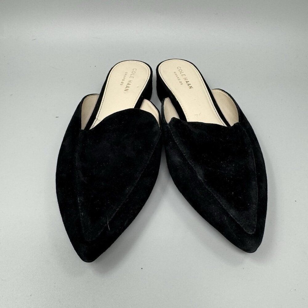 Cole Haan Womens Black Suede Piper Mule Slip On Preppy Pointed Toe Size 6.5B - Picture 4 of 7